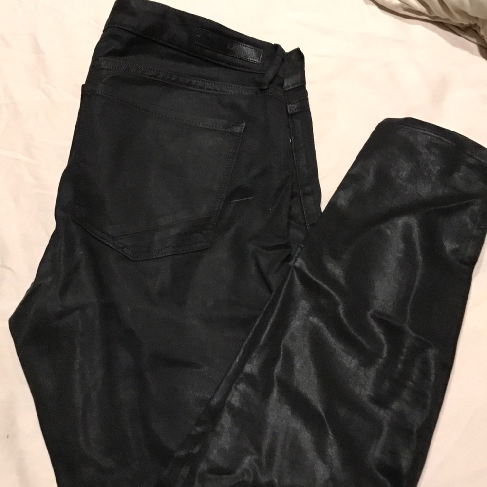 Express coated jean leggings